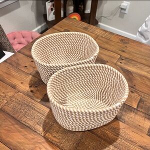 Set of 2 Woven Rope Storage Baskets - NWOT